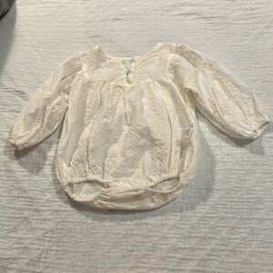 WHITE PEARL BUTTON ROMPER